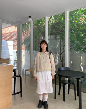 Venta Pocket Nylon Banding Midi Skirt